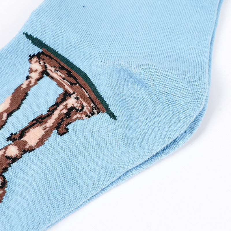 Chalier Mens Casual Crew Art Paiting Socks Set