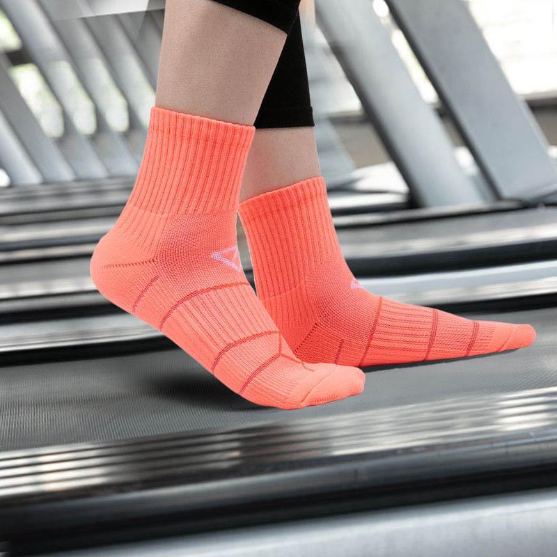 Mens Athletic Thickened Socks Unisex Sports Running Hiking Breathable Socks Set 5 Pairs - CHALIER