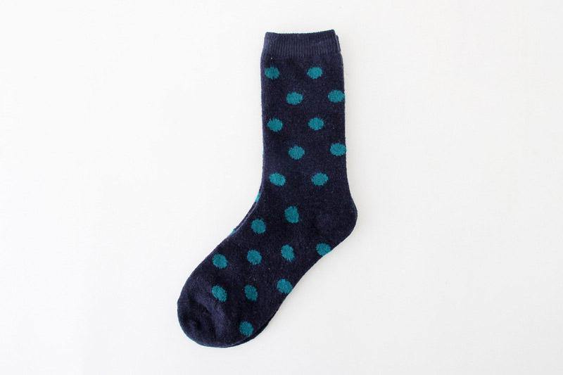 Womens Winter Warm Socks Set Thickened Wool Polka Dots Socks 6 Pairs - CHALIER