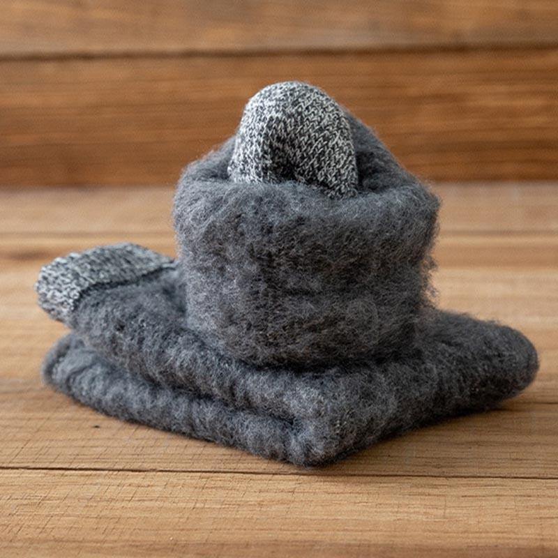 Mens Winter Cozy Wool Crew Socks Super Warm Athletic Outdoor Thick Socks Set 6 Pairs - CHALIER