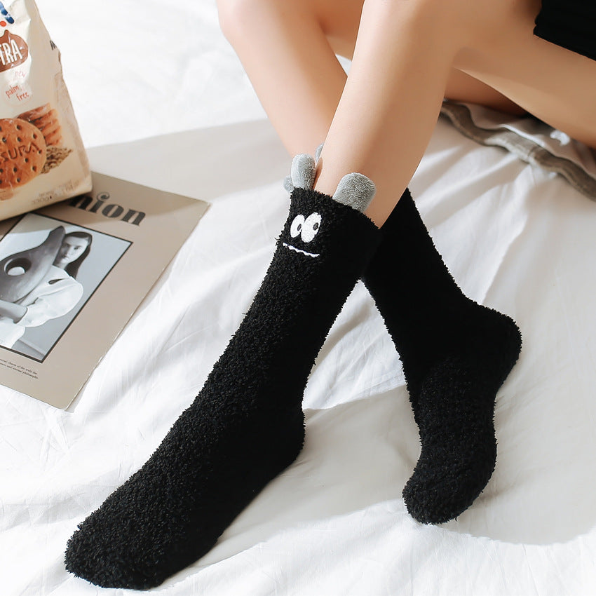 Womens Winter Warm Fuzzy Slipper Socks Cute Animals Socks Set 5 Pairs