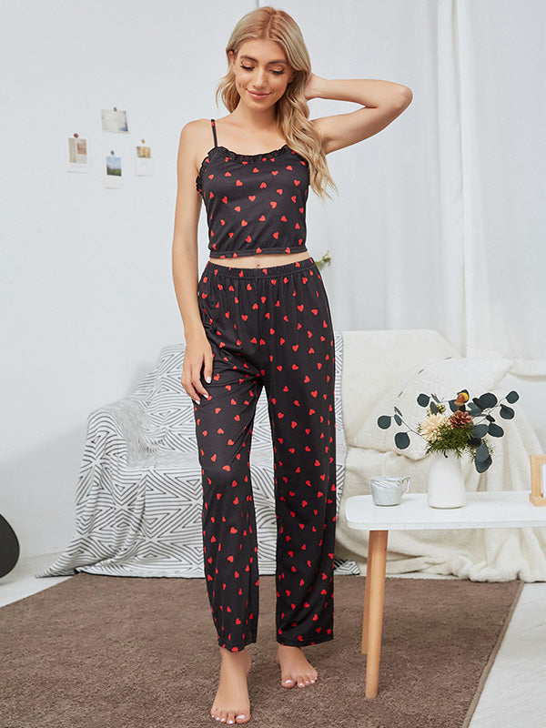 Women Sleeveless Pajamas Set Camisole and Pants Sleepwear Sets