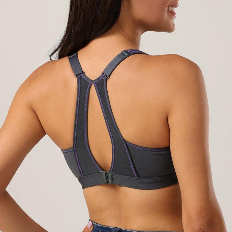 Sports Bra Full Cup High Impact Shockproof Running Fitness Yoga Beauty Back Bralette - CHALIER