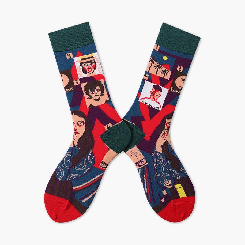 Women & Men Fashion Cotton Socks  Funny Sports Casual Crew Unisex Socks Art Portrait - CHALIER