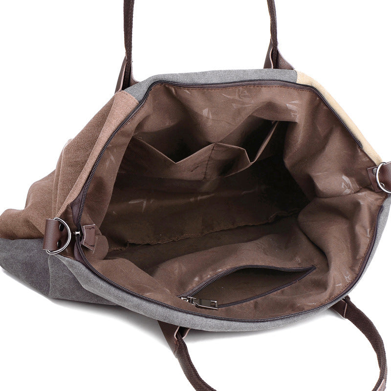 Women Casual High Capacity Canvas Handbag Bucket Shoulder Bag