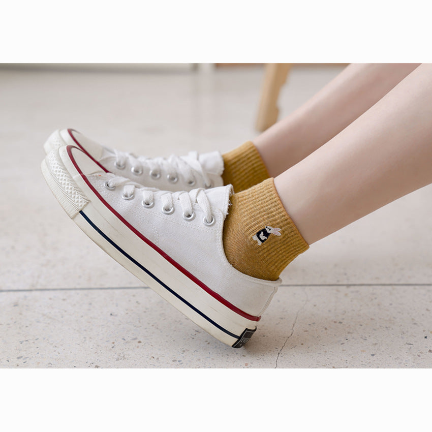 Womens Cartoon Cute Short Socks Set Cute Animals Socks Set 10 Pairs