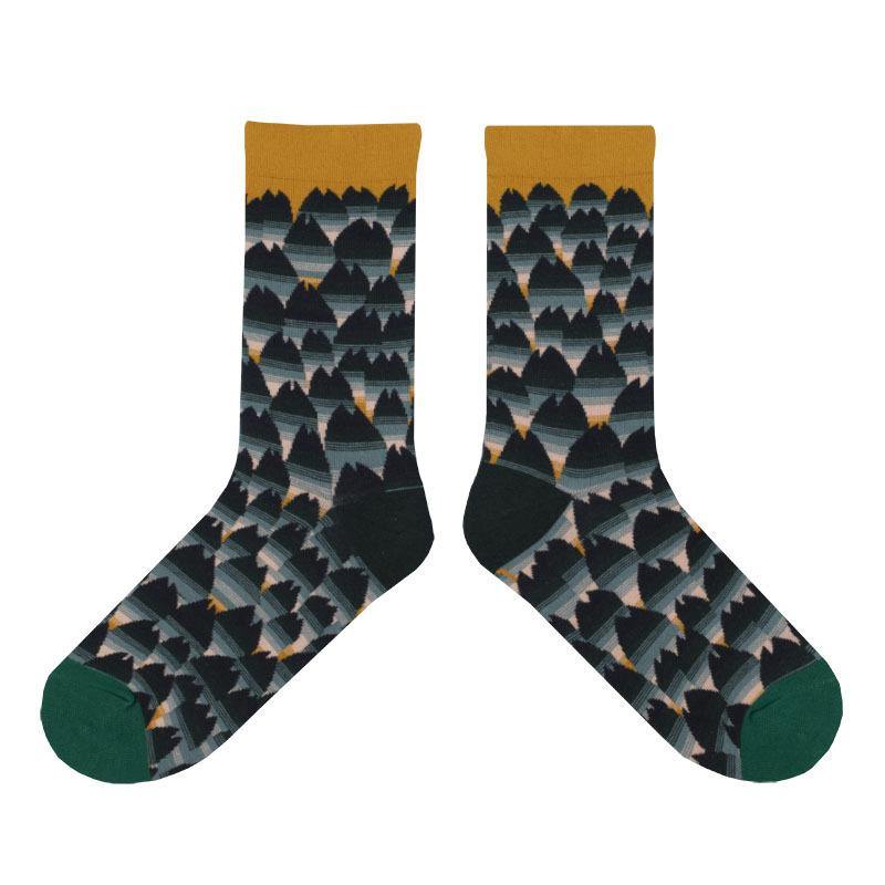 Womens Vintage Art Funny Crazy Fashion Abastract Socks 4 Pairs - CHALIER