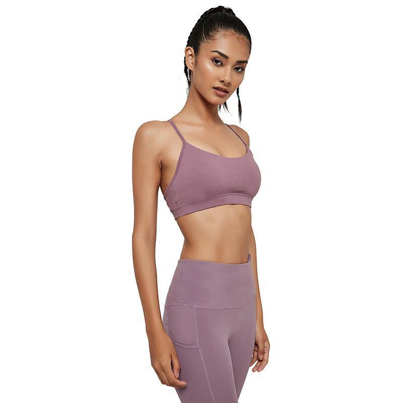 Womens Sports Bra Shockproof Push Up Beauty Back High Impact Bras Yoga Fitness - CHALIER