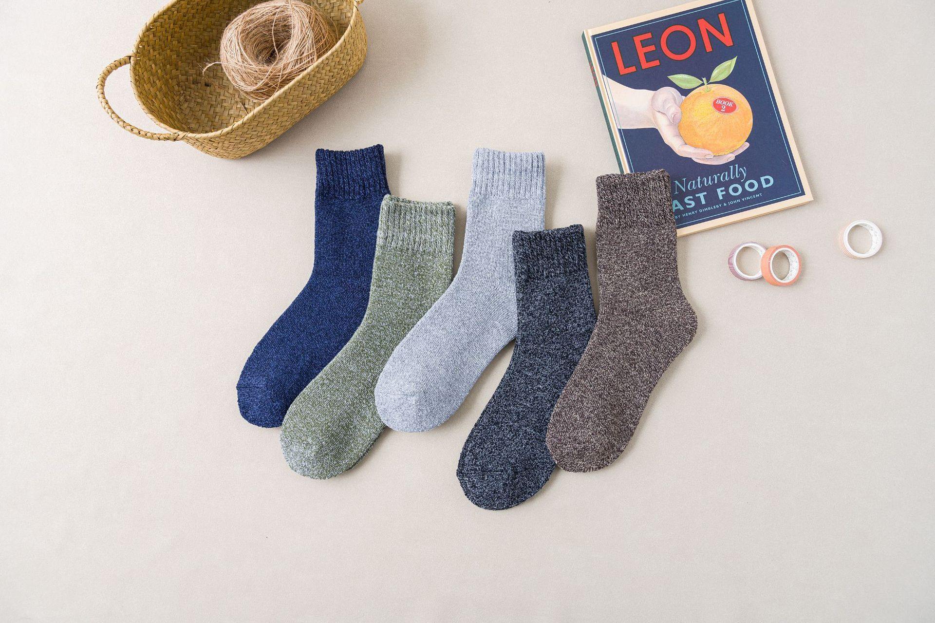 Chalier Men Casual Socks Thicken and Warm 5 Pack - CHALIER