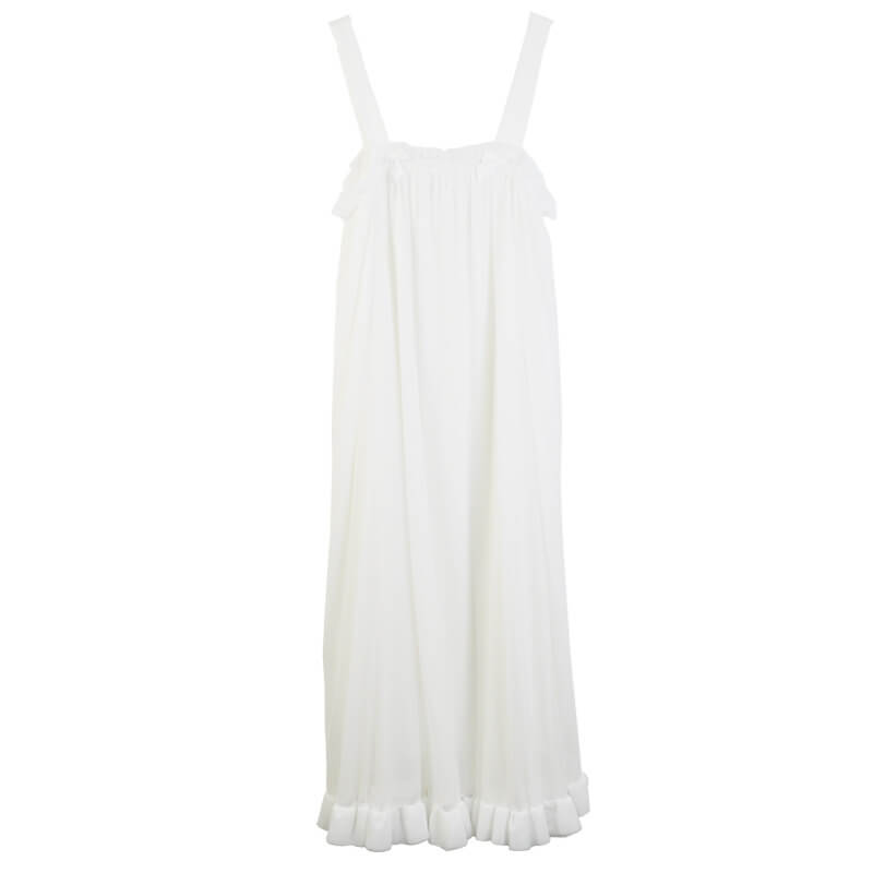 Women's Vintage Nightgown Double Layer Sleepwear Sleeveless Tank Sleepshirt