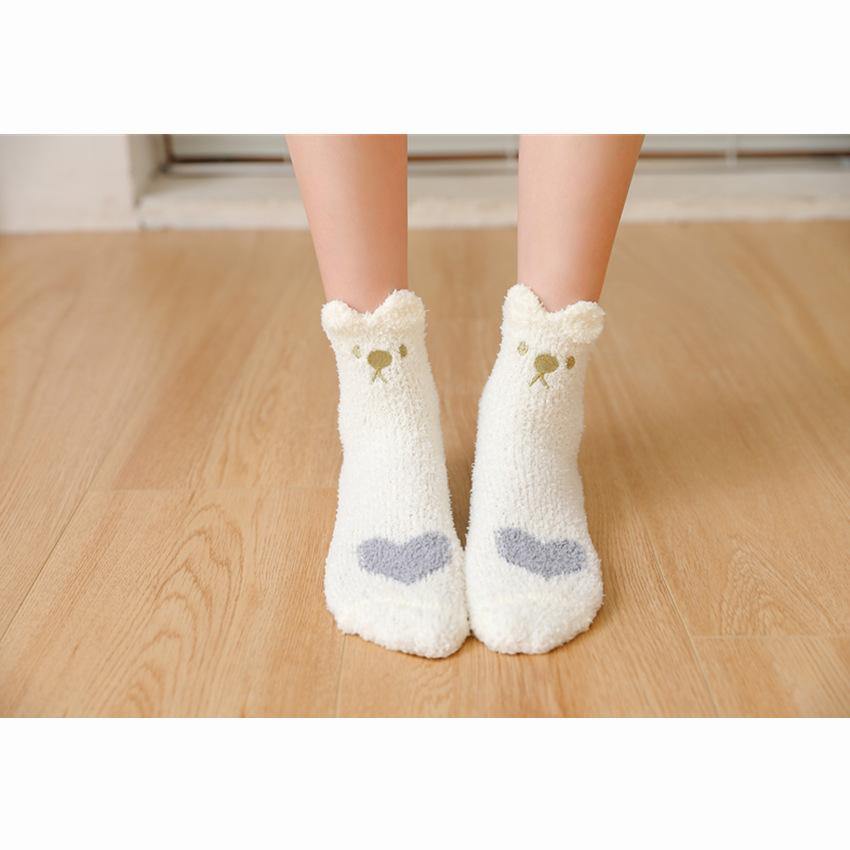 Womens Winter Soft Slipper Cozy Fluffy Socks Fuzzy Love Cute Animals Socks Set Gifts - CHALIER