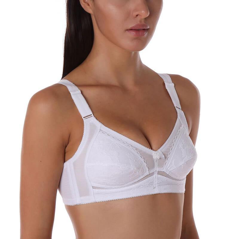 Women's Plus Size Sexy Comfort Strap Satin Push Up Padded Bra - CHALIER
