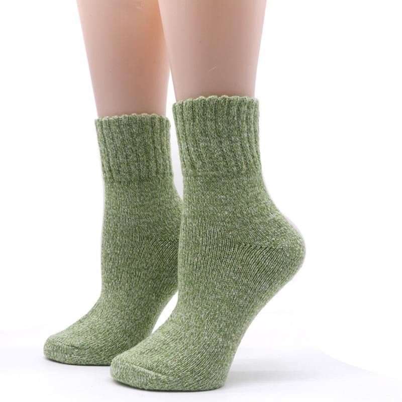 Womens Soft Warm Thick Knit Winter Wool Crew Socks Set 3 pairs - CHALIER
