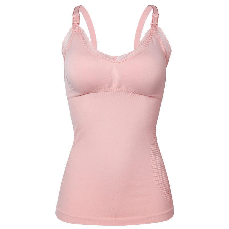 Women Nursing Tank Top Maternity Bra Breastfeeding Clothes Built-in Bra - CHALIER
