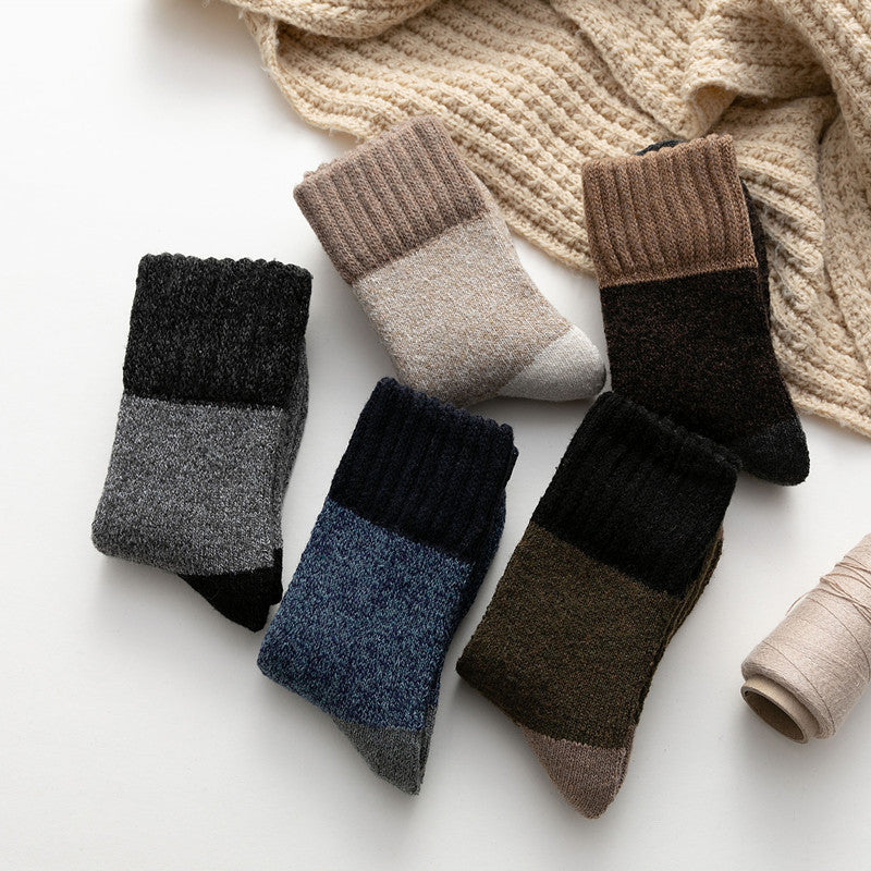 Chalier Mens Casual Crew Cushioned Color Matching Socks