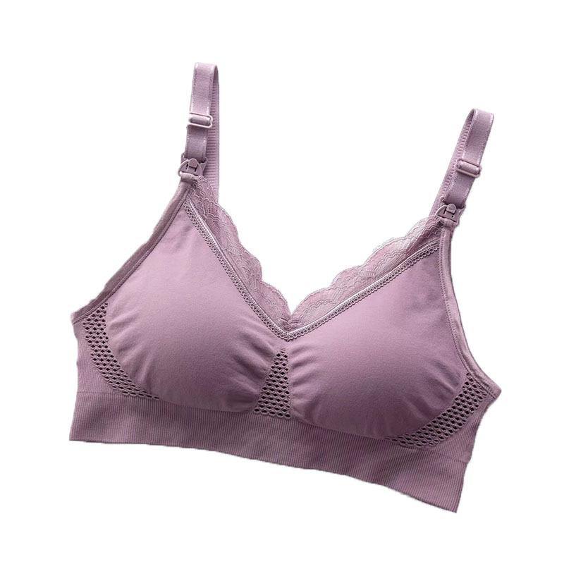 Womens Seamless Pregnancy Sleeping and Breastfeeding Bra Wirefree Clip Down Soft Support Maternity Nursing Bra - CHALIER