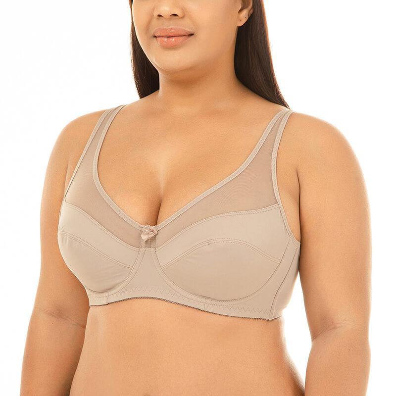 Women's Plus Size  Push Up Comfort Strap Satin Padded Bra - CHALIER