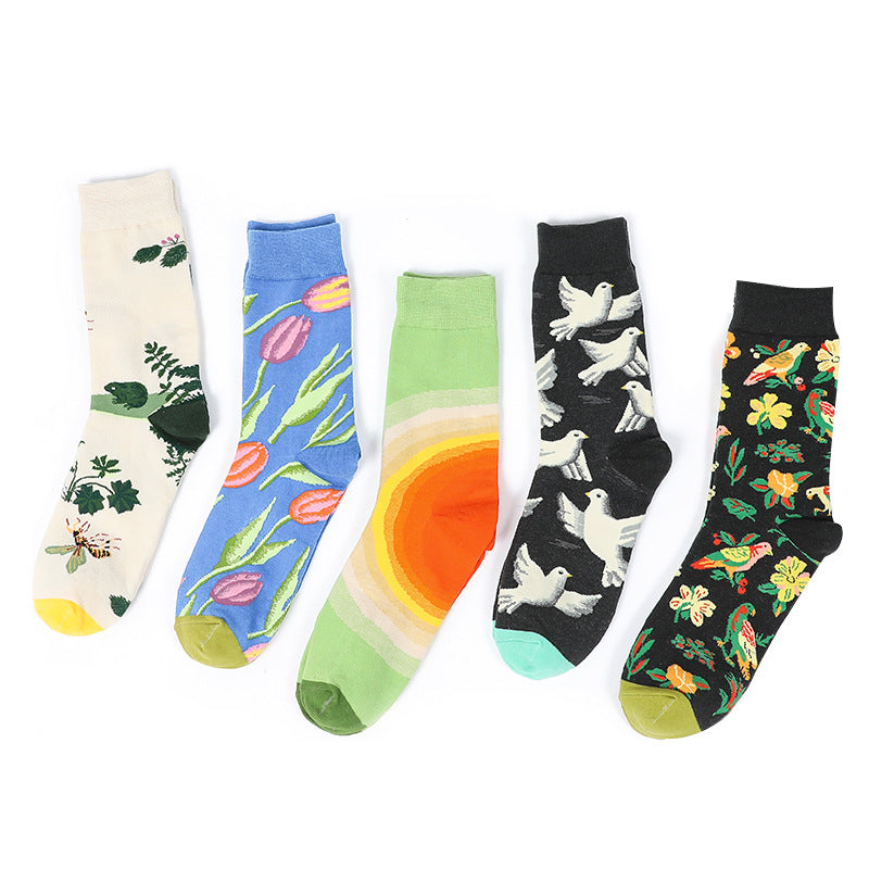Chalier Mens Casual Crew Art Socks Set