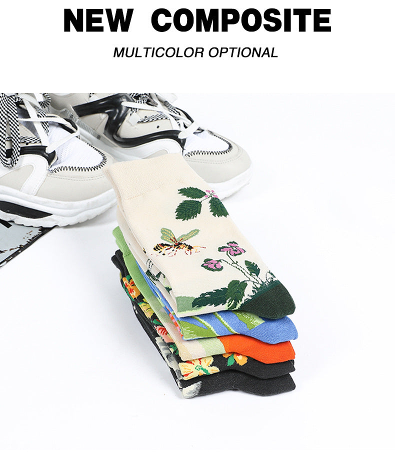 Chalier Mens Casual Crew Art Socks Set