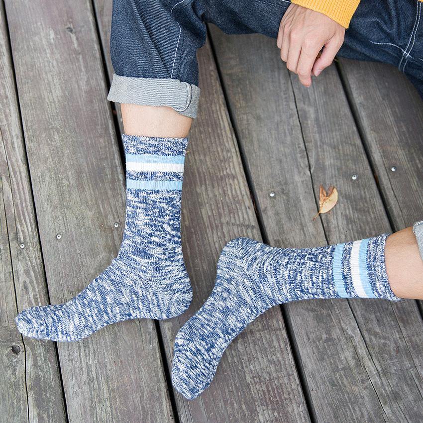 Chalier Men Winter Socks Thicken Warm Stripes 5 Pack - CHALIER