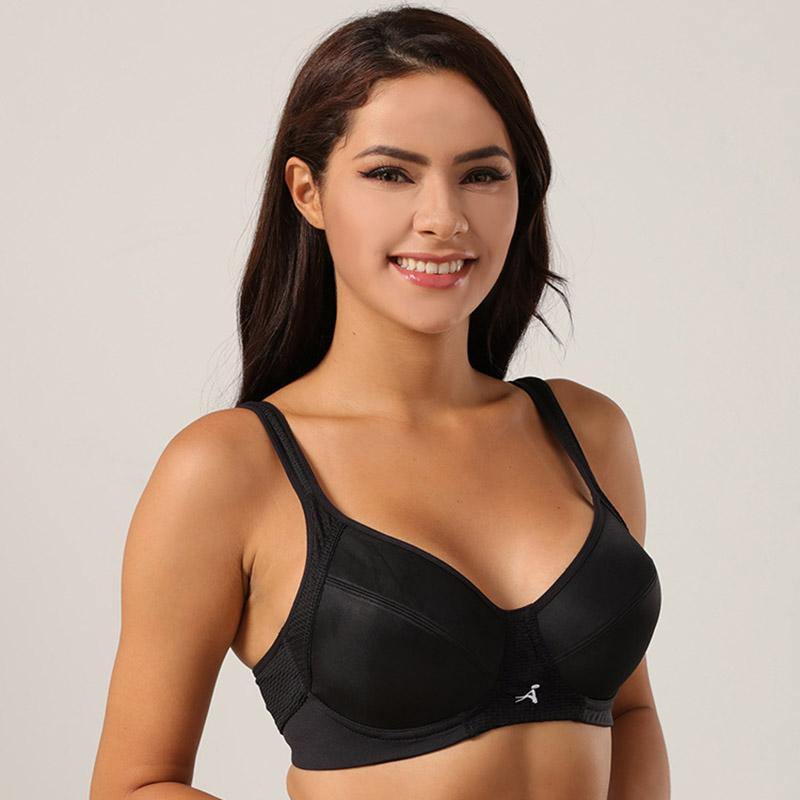 Sports Bra Fitness Shockproof Breathable Yoga Plus Size Vest Cross Shoulder Strap Steel Ring Bras - CHALIER