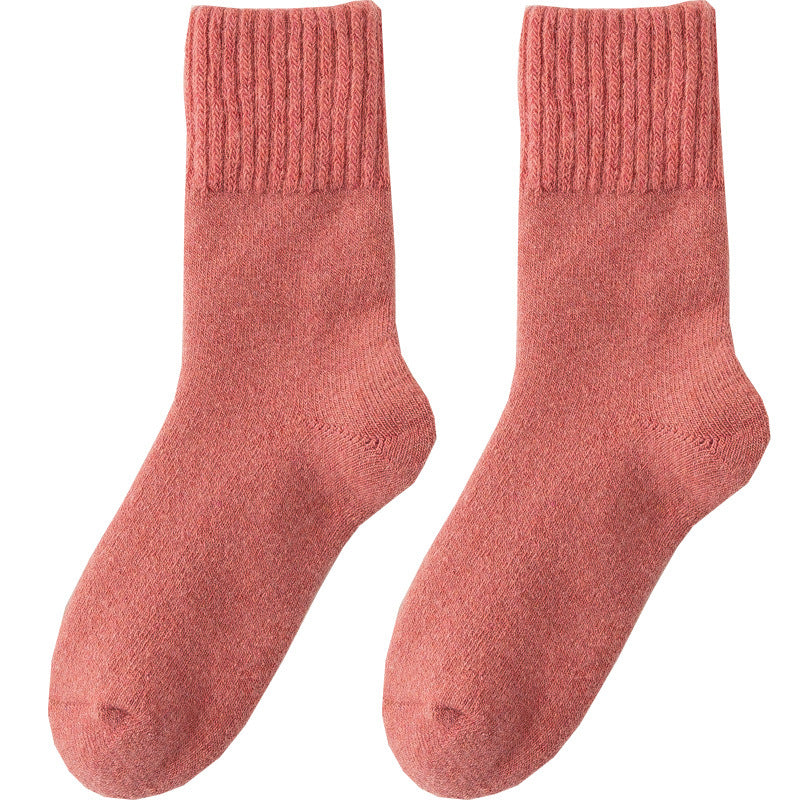 Womens Thickened Wool Winter Crew Socks 5 Pairs