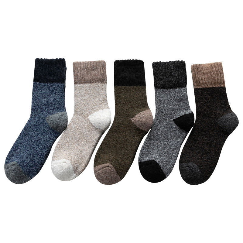 Chalier Mens Casual Crew Cushioned Color Matching Socks