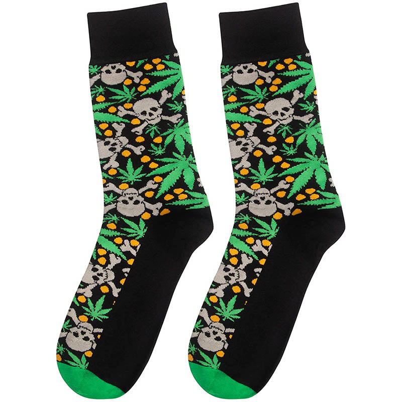 Women Cozy Socks Fun Crazy Socks Cotton Cartoon Green