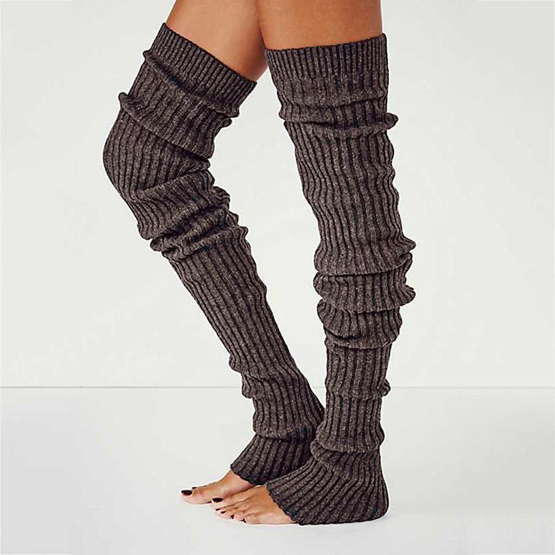 Womens Winter Long Over-knee Wool Knit Slouch Socks Thigh High Socks - CHALIER