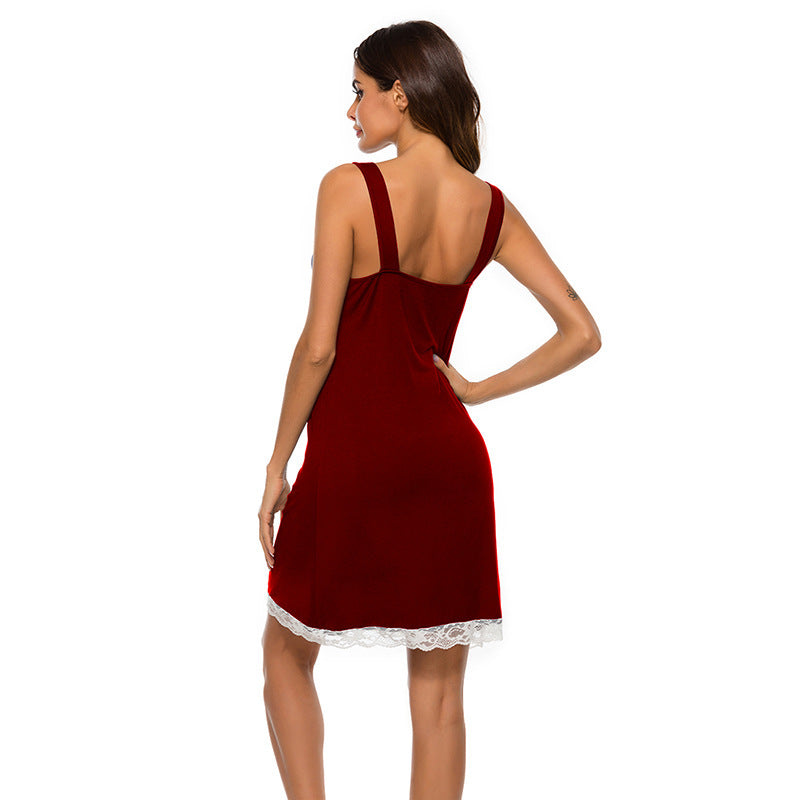 Sleeveless Lace Chemises for Women Summer Slip Dress Soft Sleepwear Lounge Dresses
