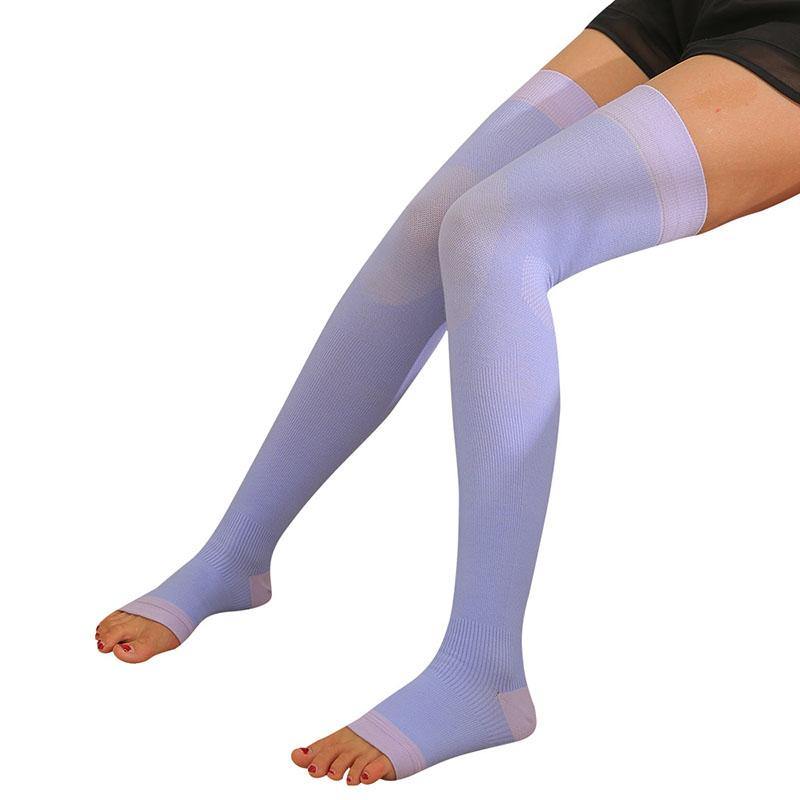 Womens Knee High Thigh Stockings  Fingerless Cotton Compression Plasticity Socks - CHALIER
