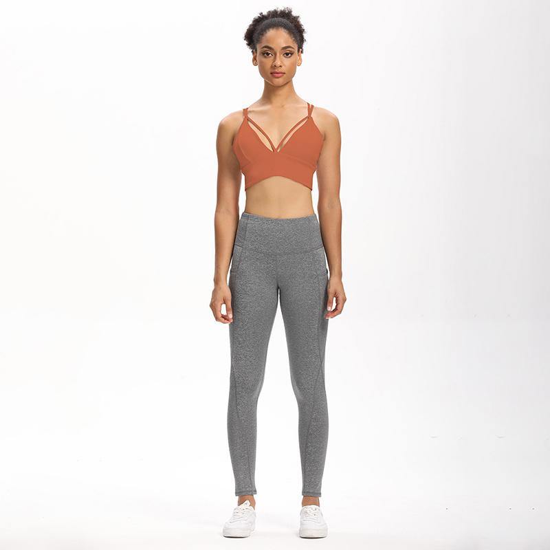 Sports Shockproof Bra Cross Belt Comfortable High Impact Vest Fitness Running Yoga Bralette - CHALIER