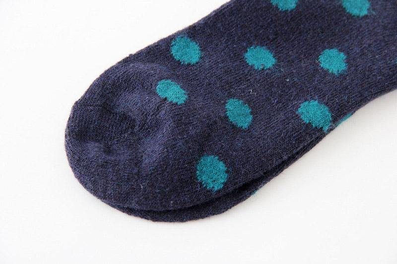 Womens Winter Warm Socks Set Thickened Wool Polka Dots Socks 6 Pairs - CHALIER
