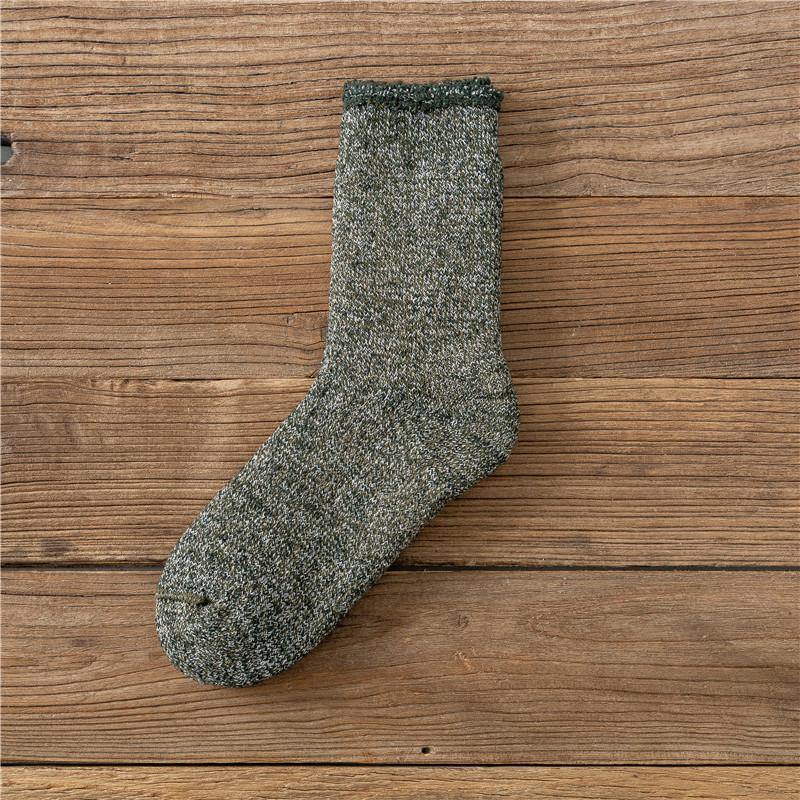 Men's Winter Athletic Outdoor Sports Socks Warm Thick Socks Cozy Wool Crew Socks 6 Pairs - CHALIER