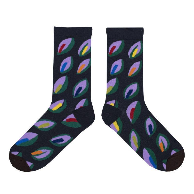 Womens Vintage Art Funny Crazy Fashion Abastract Socks 4 Pairs - CHALIER