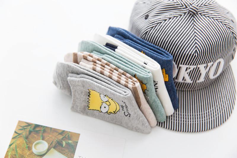 Chalier Men Casual Socks Cartoon The Simpsons 5 Pack - CHALIER