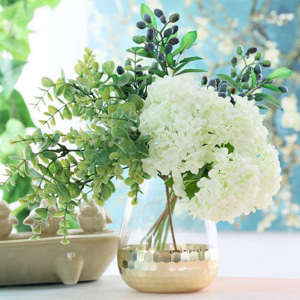 Artificial Flowers Silk Heads Hydrangea with Stems for Wedding Home Shop Party Decoration - CHALIER