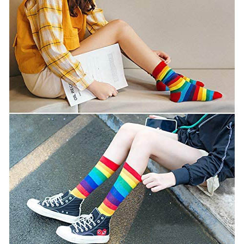 Women Cozy Socks Crazy Fun Socks Cotton Socks Rainbow
