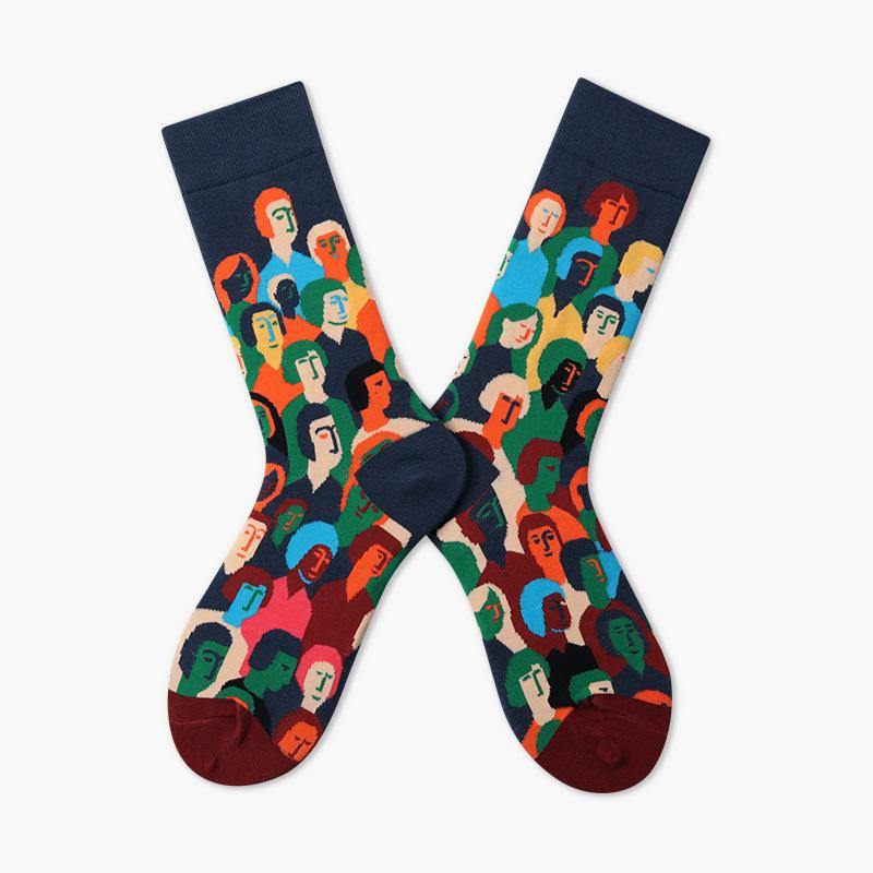 Women & Men Fashion Cotton Socks  Funny Sports Casual Crew Unisex Socks Art Portrait - CHALIER