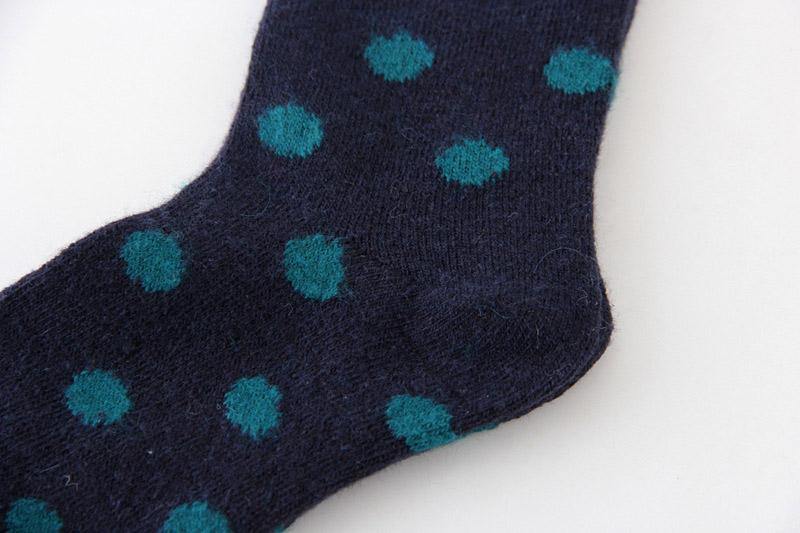 Womens Winter Warm Socks Set Thickened Wool Polka Dots Socks 6 Pairs - CHALIER