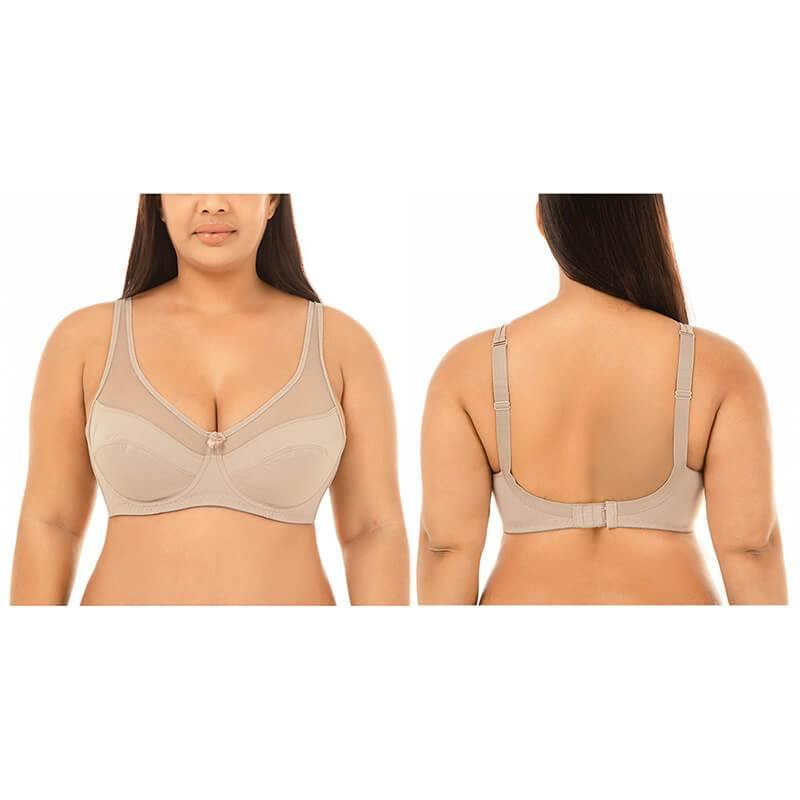 Women's Plus Size  Push Up Comfort Strap Satin Padded Bra - CHALIER