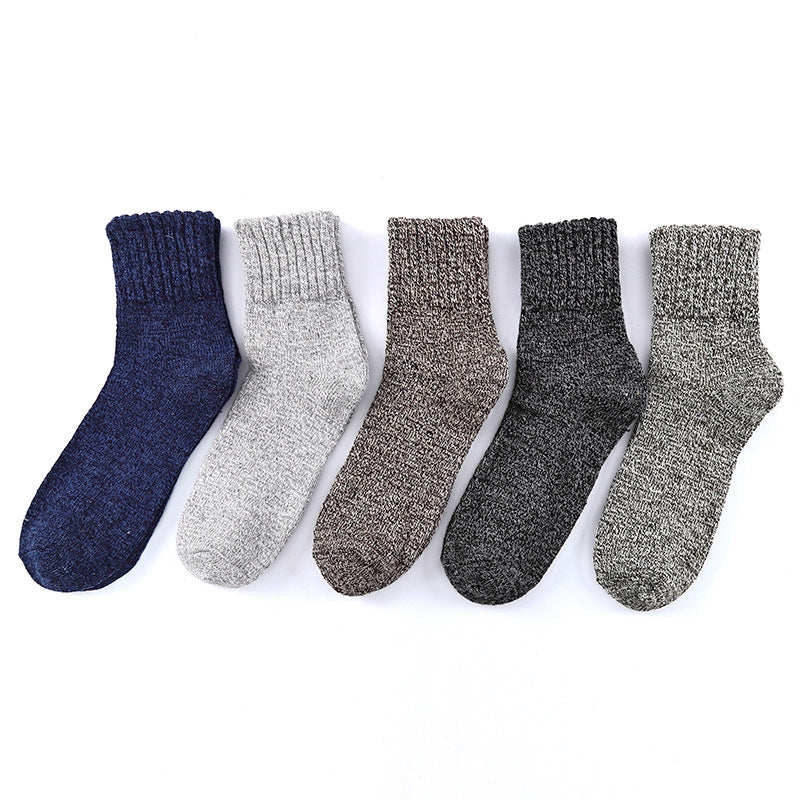 Winter Rabbit Woollen Men Crew Socks 5 Pairs