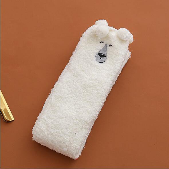 Womens Cozy Slipper Thick Socks Winter Soft Warm Fuzzy Stocking Leg Warm Socks Knee High - CHALIER