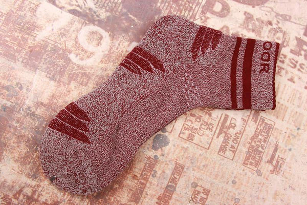 Chalier Men Athletic Socks Thicken for Hiking and Running Red - CHALIER