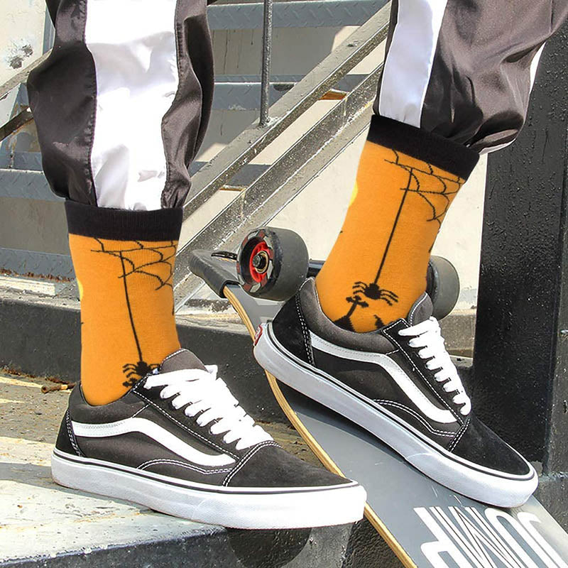 Women Socks Crazy Fun Socks Cozy Cotton Socks Orange Socks