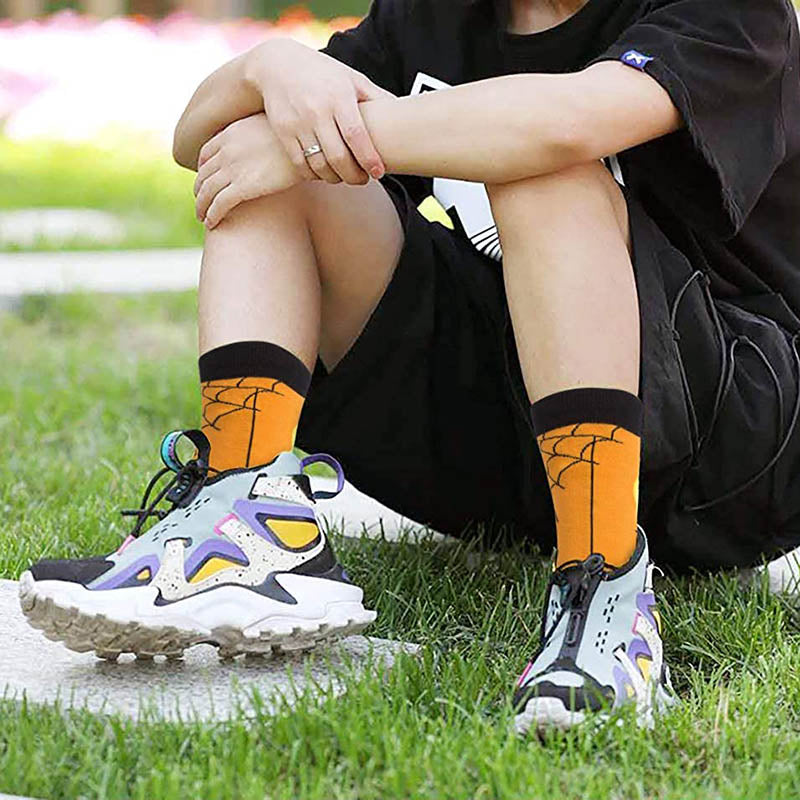 Women Socks Crazy Fun Socks Cozy Cotton Socks Orange Socks
