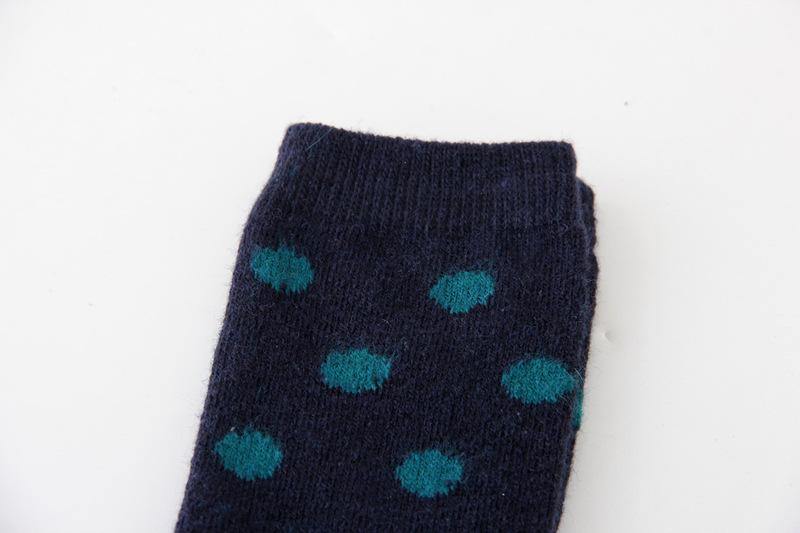 Womens Winter Warm Socks Set Thickened Wool Polka Dots Socks 6 Pairs - CHALIER