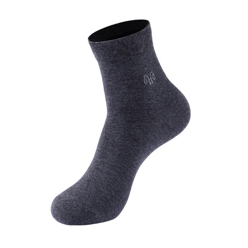 Mens Socks Steel Cotton Breathable High Breathability Horn Pattern Sports Cotton Socks Set 5 Pairs - CHALIER