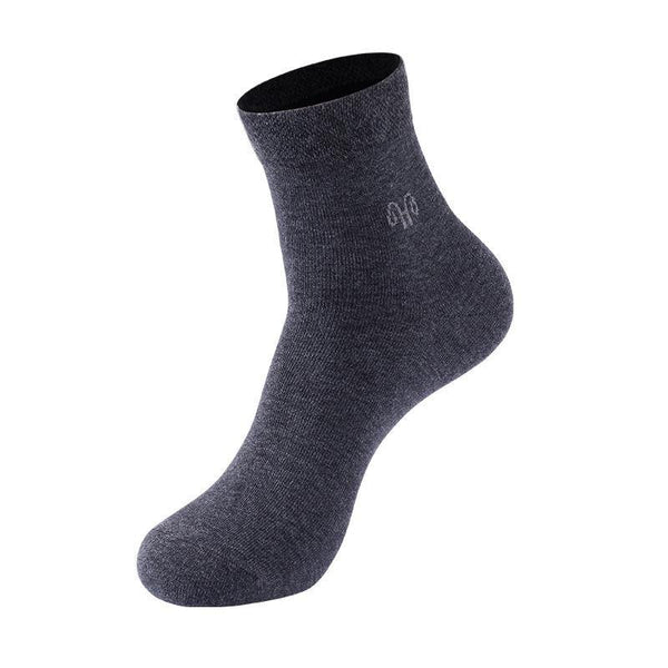 Mens Socks Steel Cotton Breathable High Breathability Horn Pattern Sports Cotton Socks Set 5 Pairs - CHALIER
