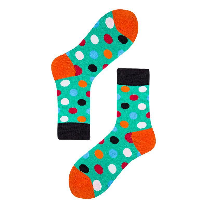 Womens & Mens Crew Happy Fun Socks Polka Dot Skate Socks Unisex - CHALIER